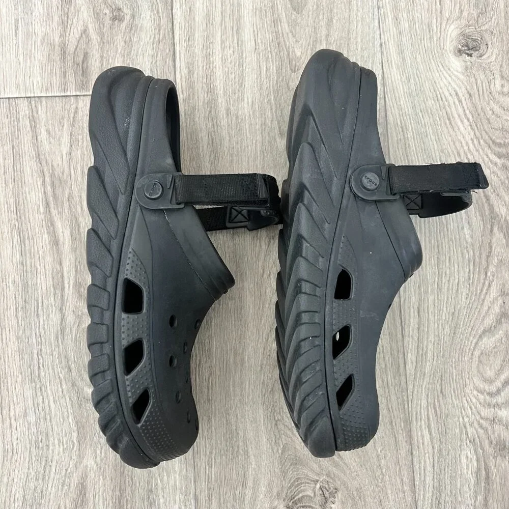 Crocs Men's 13 Black Iconic Comfort Clogs Slingback Adjustable Strap - Picture 6 of 11